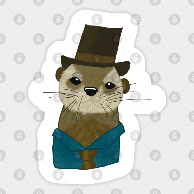 An Otter Gentleman Sticker by bohomermaidgal